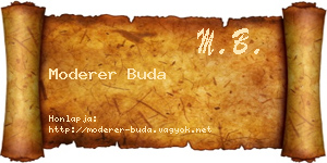 Moderer Buda névjegykártya